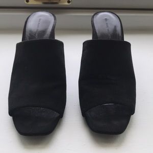 Zara black suede mules, size 9